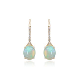 Arabella 14K Yellow Gold Oval-Cut Natural African Opal Earring