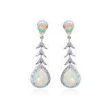 Analia 14K White Gold Pear-Cut Natural African Opal Earring