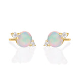 Camryn 10K Yellow Gold Square-Cut Natural African Opal Earring