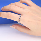 Abigail 18K White Gold Round-Cut Blue Sapphire Ring