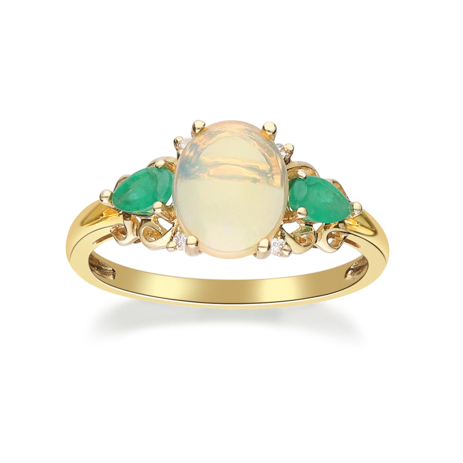 Emma 10K Yellow Gold Oval-Cut Opal Ring