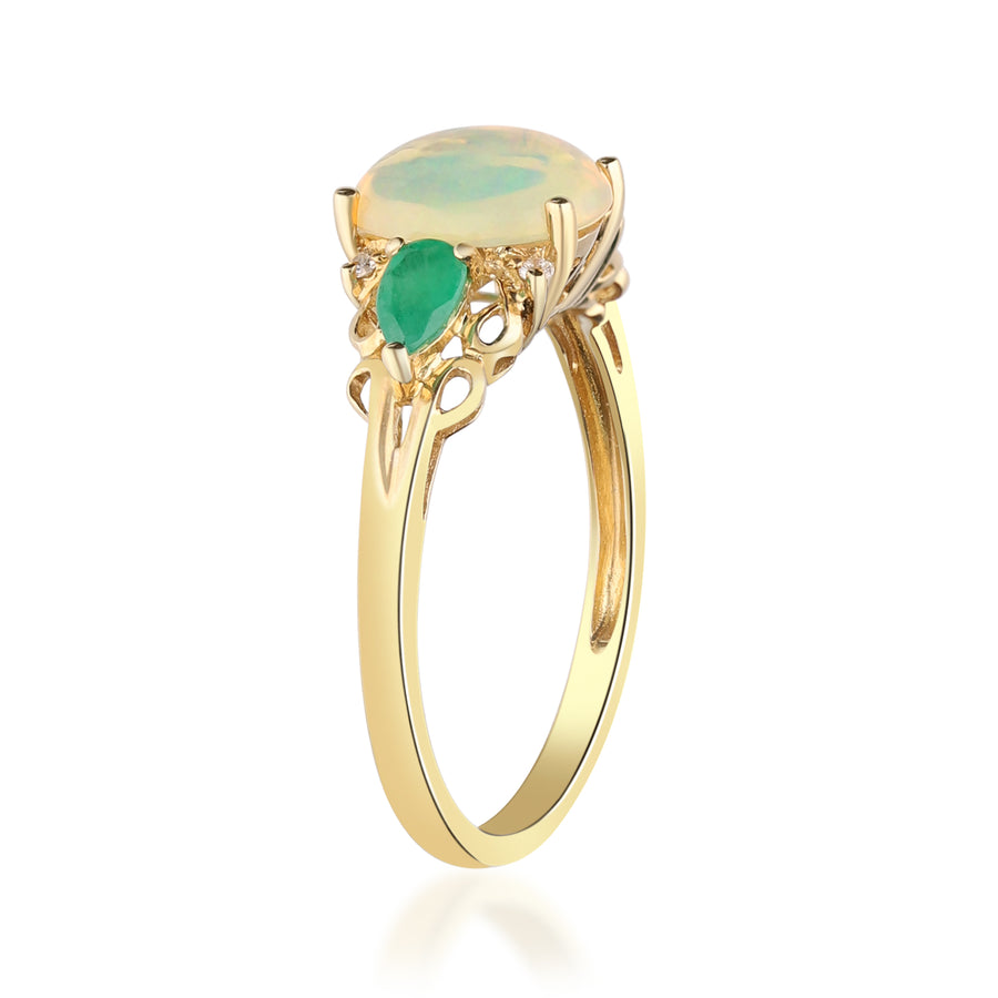 Emma 10K Yellow Gold Oval-Cut Opal Ring