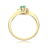 Paulina: 10K Yellow Gold Ring with Pear-Cut Natural Zambian Emerald
