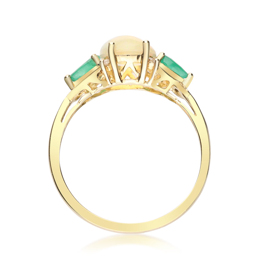 Emma 10K Yellow Gold Oval-Cut Opal Ring