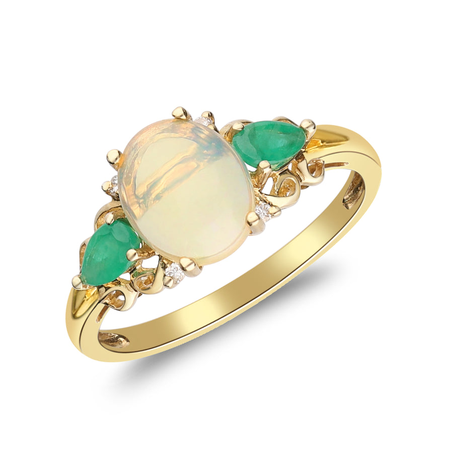 Emma 10K Yellow Gold Oval-Cut Opal Ring