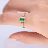 Penelope 10K Yellow Gold Emerald-Cut Emerald Ring