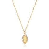 Joyce 10K Yellow Gold Round-Cut Natural African Opal Pendant