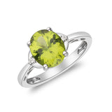 Mara 10K White Gold Oval-Cut Manchurian Peridot Ring