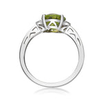 Mara 10K White Gold Oval-Cut Manchurian Peridot Ring