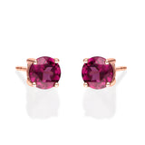 Ava 10K Yellow Gold Round-Shape Garnet Earring