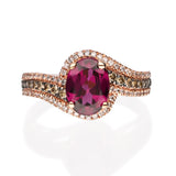 Lara 10K Rose Gold Oval-Cut Madagascar Rodholite Ring