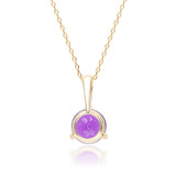 Flora 10K Yellow Gold Round-Cut Brazilian Amethyst Pendant