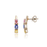 Wren 10K Yellow Gold Oval-Cut Multi Sapphire Earring