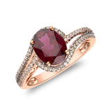 Lilliana 10K Rose Gold Oval-Cut Madagascar Rhodolite Ring