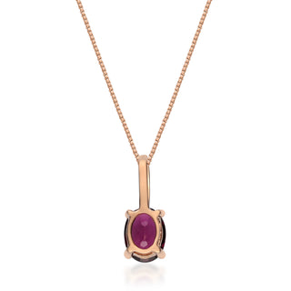 Kathryn 10K Rose Gold Oval-Cut Madagascar Rhodolite Pendant
