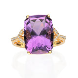 Kylie 14K Yellow Gold Cushion-cut Brazilian Amethyst Ring