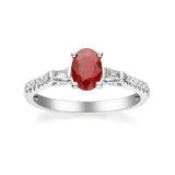 Oakleigh 14K White Gold Oval-Cut Mozambique Ruby Ring