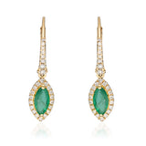 Riley 14K Yellow Gold Marquise-Cut Zambian Emerald Earrings
