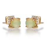Amelia 10K Yellow Gold Round-Cut Opal Earrings