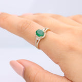Amara 10K Yellow Gold Oval-Cut Emerald Ring