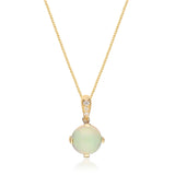 Allyn 14K Yellow Gold Round-Cut Natural African Opal Pendant