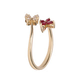 Butterfly 14K Yellow Gold Marquise-Cut Mozambique Ruby Ring