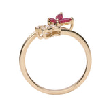 Butterfly 14K Yellow Gold Marquise-Cut Mozambique Ruby Ring