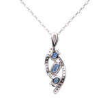 Eloise 14K White Gold Oval-Cut Blue Sapphire Pendant