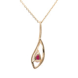 Sharpi 14K Yellow Gold Pear-Cut Mozambique Ruby Pendant