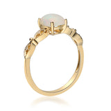 Sabrina 14K Yellow Gold Cushion-Cut Natural African Opal Ring