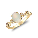 Rosa 14K Yellow Gold Oval-Cut Natural African Opal Ring