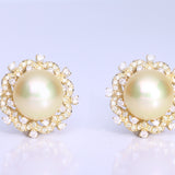 Kamilah 18K Yellow Gold Round-Cut Pearl Earring