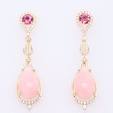 Billie 14K Yellow Gold Pear-Cut Peruvian Pink Opal Earrings