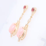 Billie 14K Yellow Gold Pear-Cut Peruvian Pink Opal Earrings