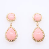 Billie 14K Yellow Gold Pear-Cut Peruvian Pink Opal Earrings