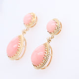 Billie 14K Yellow Gold Pear-Cut Peruvian Pink Opal Earrings