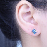 Cooper 10K Yellow Gold Emerald-Cut Brazilian London Blue Topaz Earrings