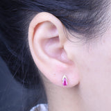 Ariah 10K Yellow Gold Pears-Cut Mozambique Ruby Earring