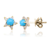 Gabriel 10K Yellow Gold Round-Cut Arizona Turquoise Earring