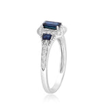 Wrenley 10K White Gold Emerald-Cut Blue Sapphire Ring