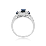 Wrenley 10K White Gold Emerald-Cut Blue Sapphire Ring