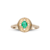 Golden Grove Oval Emerald & Diamond Dome Ring