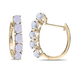 Treasure 10K Yellow Gold Oval-Cut Natural African Opal Earring