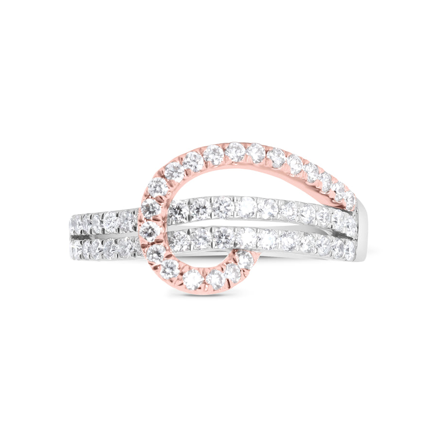 Brooklyn 10K Two-Tone Gold Round-Cut White Diamond Ring