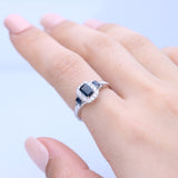 Wrenley 10K White Gold Emerald-Cut Blue Sapphire Ring