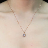 Emma 10K Rose Gold Cushion-Cut Madagascar Morganite Pendant