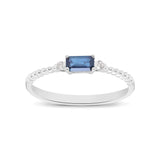 Eliana 10K White Gold Square-Cut Blue Sapphire Ring