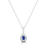 Autumn 10K White Gold Oval-Cut Ceylon Blue Sapphire Pendant