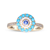 Emery 10K Yellow Gold Round-Cut Blue Sapphire Ring