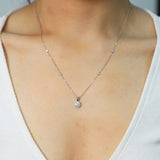 Emersyn 14K White Gold Round-Cut White Diamond Pendant